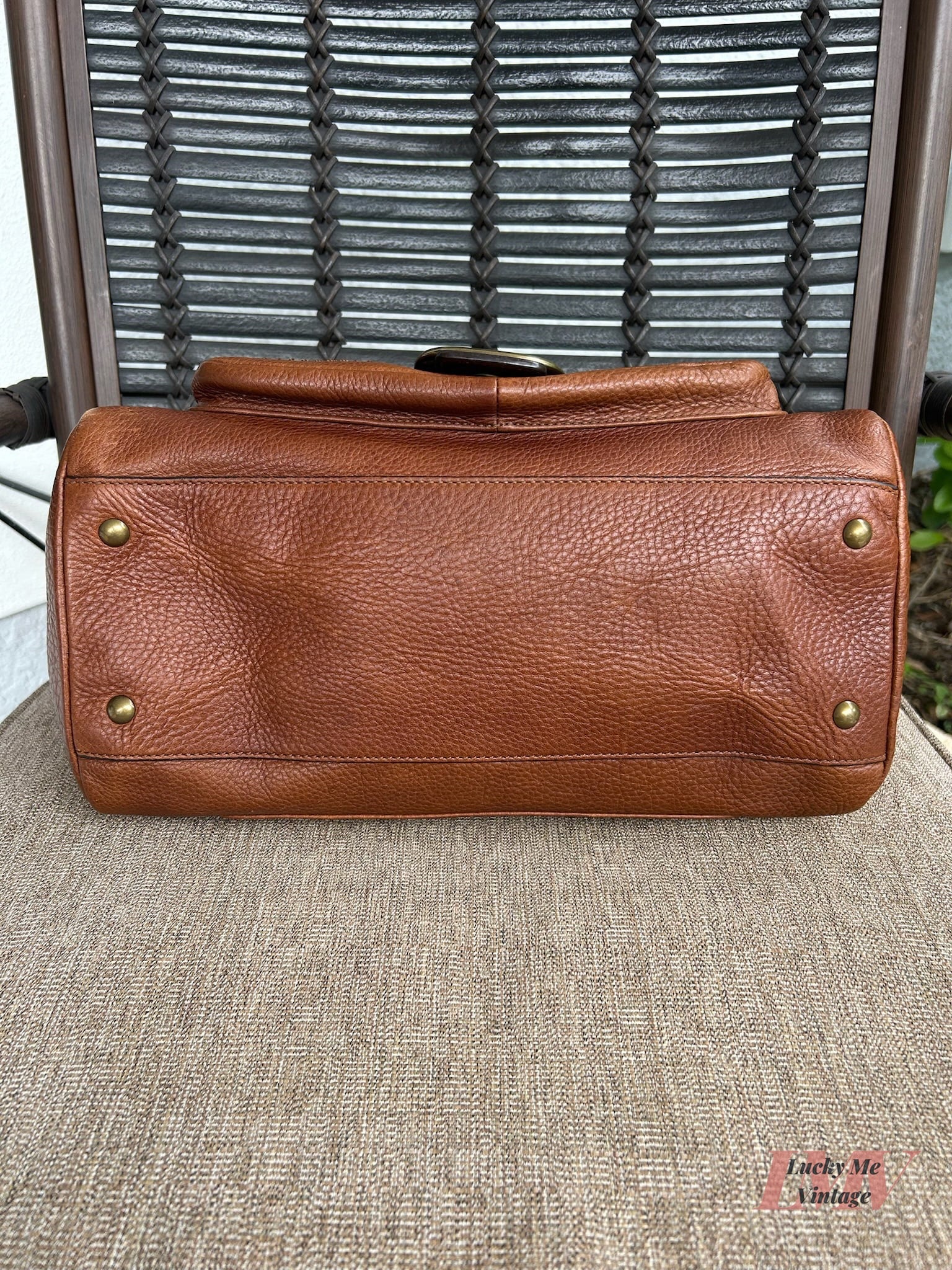 Vintage Coach brown Bleecker Woven Bag w/ brown/lilac Wallet