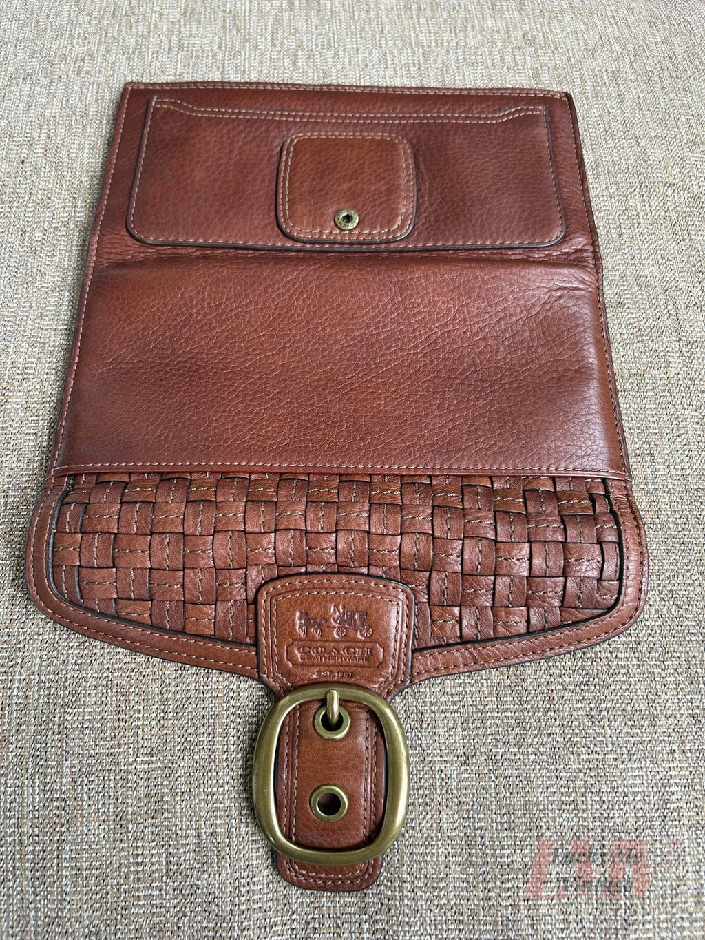 Vintage Coach brown Bleecker Woven Bag w/ brown/lilac Wallet