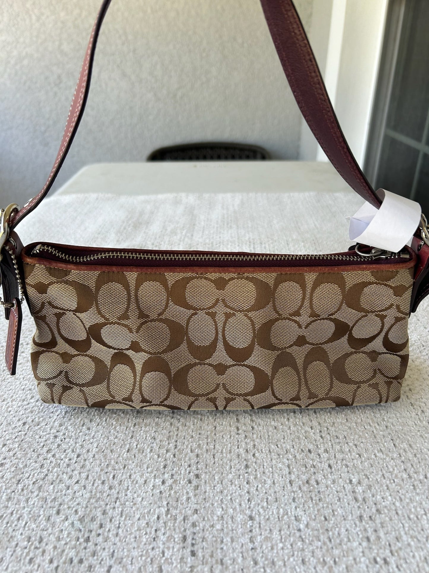 Coach Signature Shoulder Bag - Brown and Purple 8k09