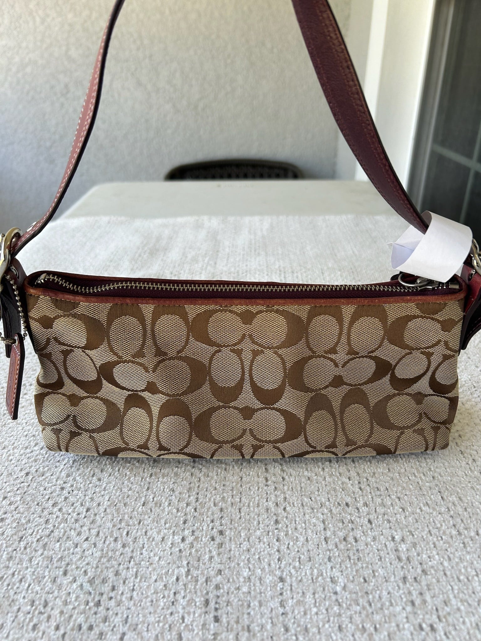 Coach Signature Shoulder Bag - Brown and Purple 8k09