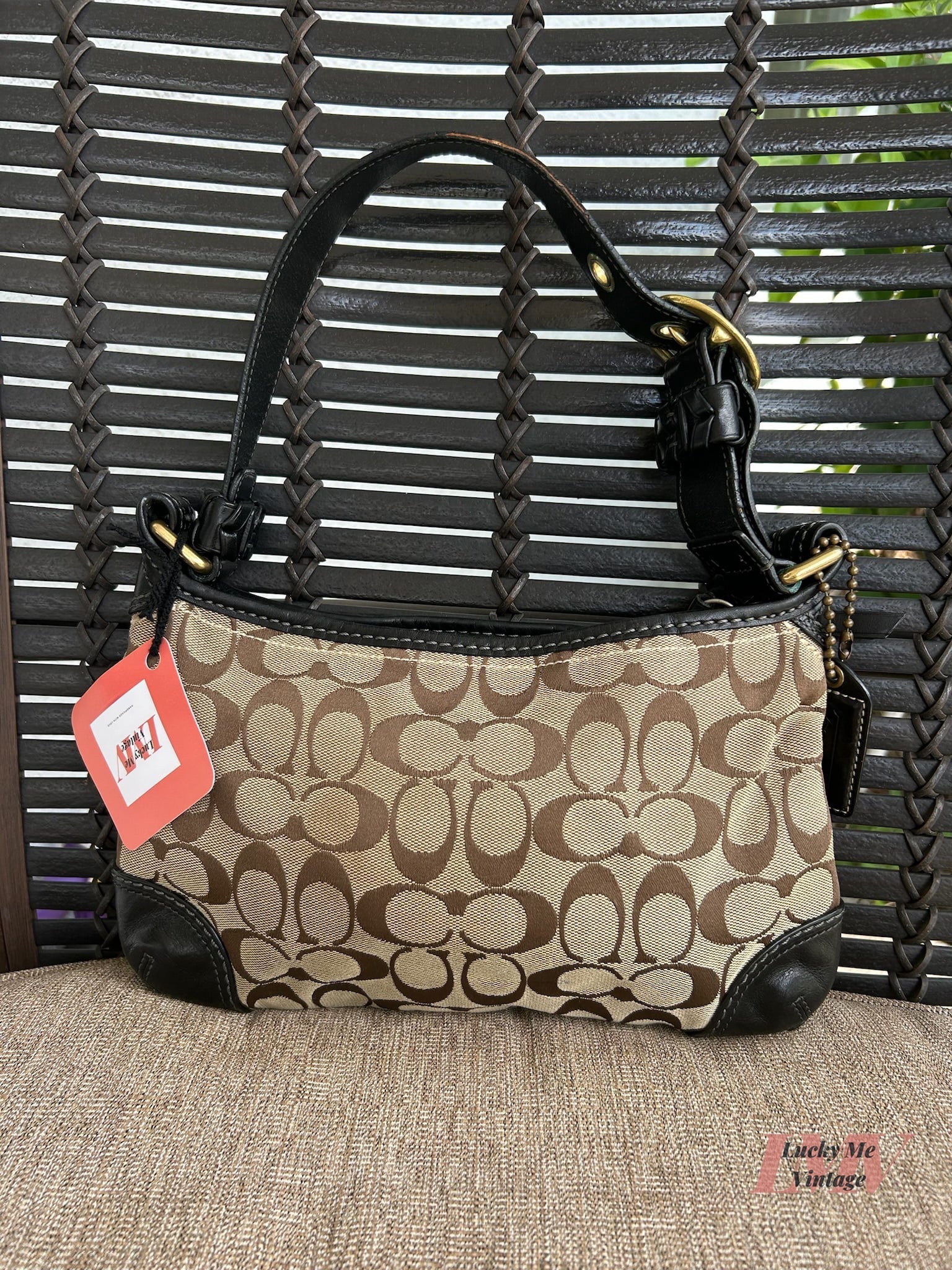 Vintage Coach brown/tan/black Bleecker Signature C Bag