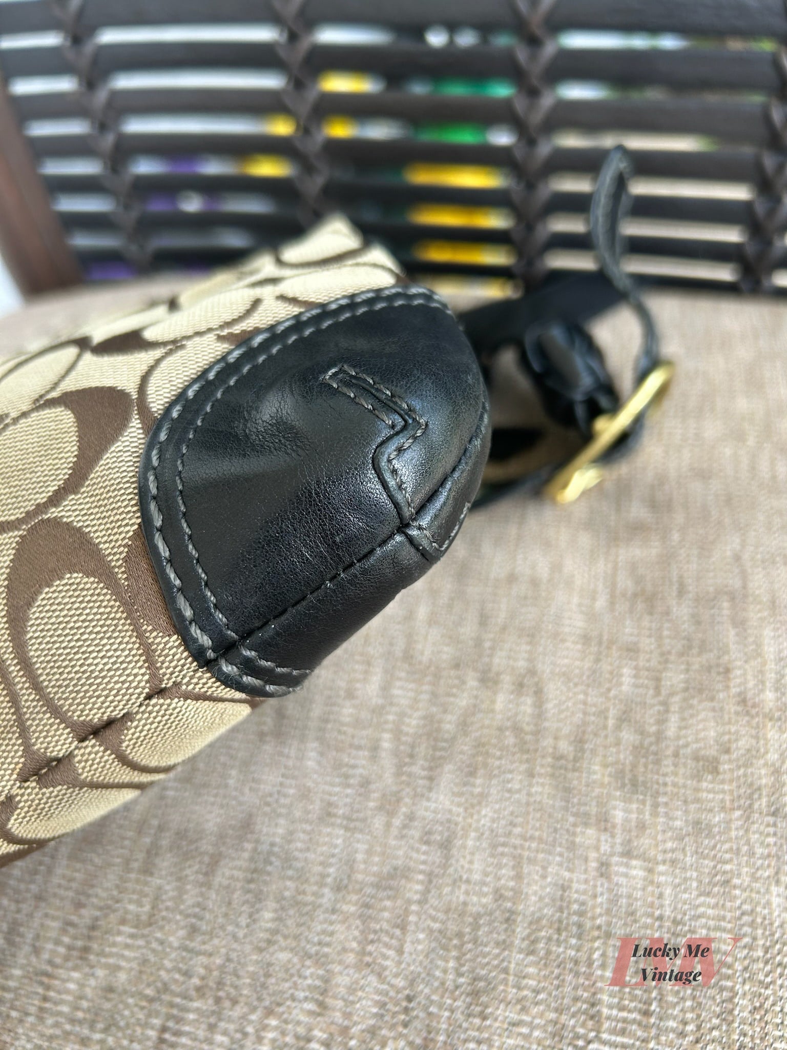 Vintage Coach brown/tan/black Bleecker Signature C Bag