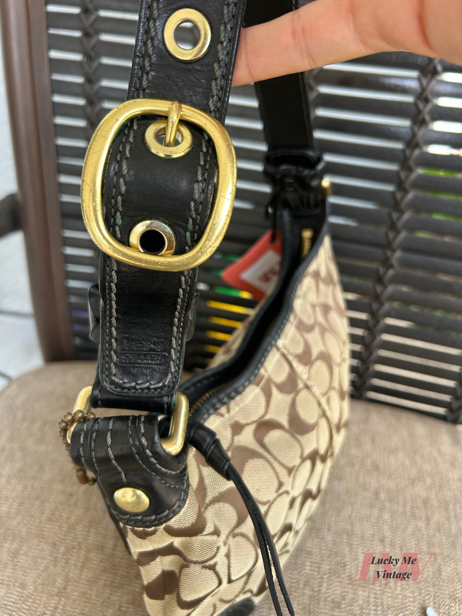 Vintage Coach brown/tan/black Bleecker Signature C Bag