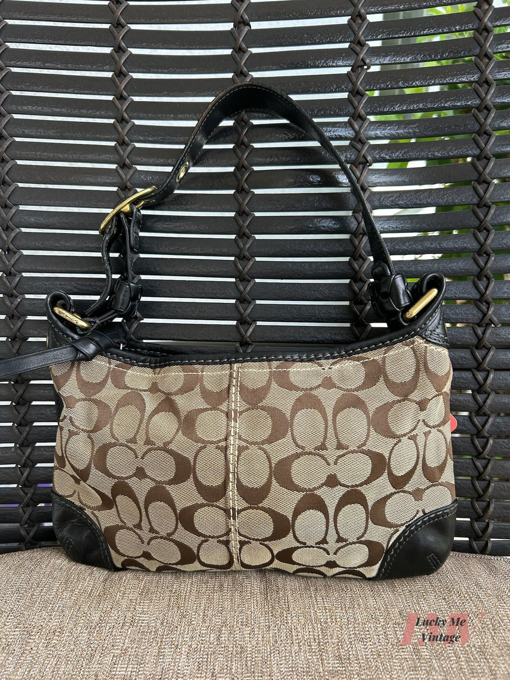 Vintage Coach brown/tan/black Bleecker Signature C Bag