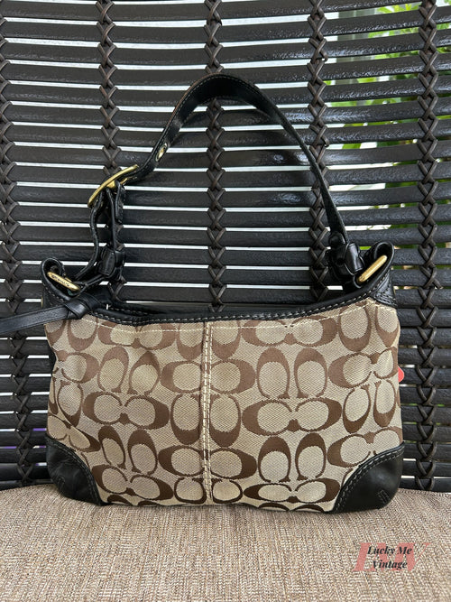 Vintage Coach brown/tan/black Bleecker Signature C Bag