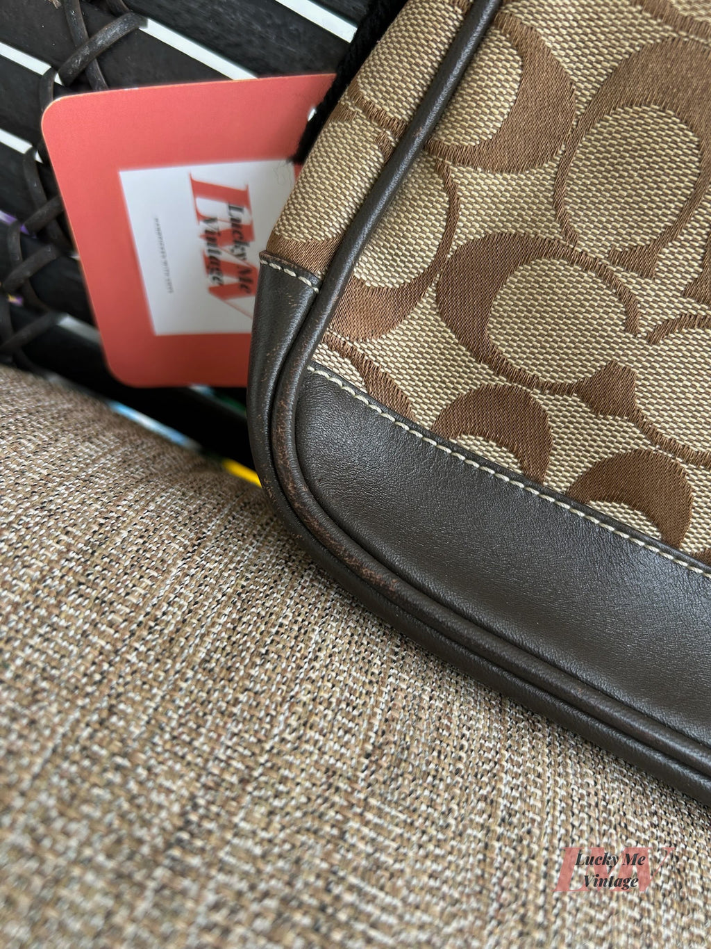 Vintage Coach brown and tan Demi Pouch