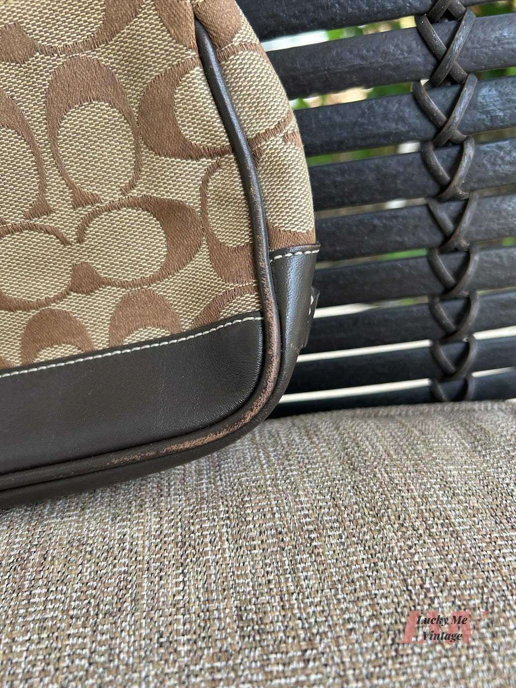 Vintage Coach brown and tan Demi Pouch