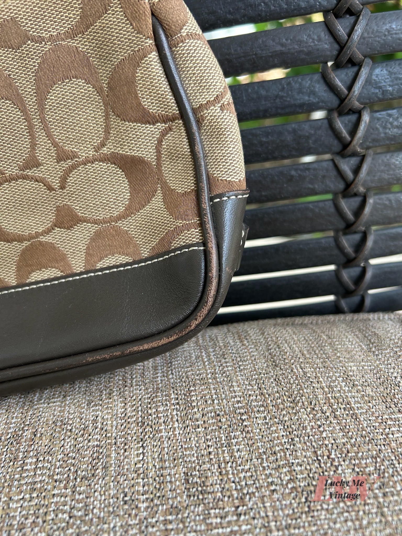 Vintage Coach brown and tan Demi Pouch
