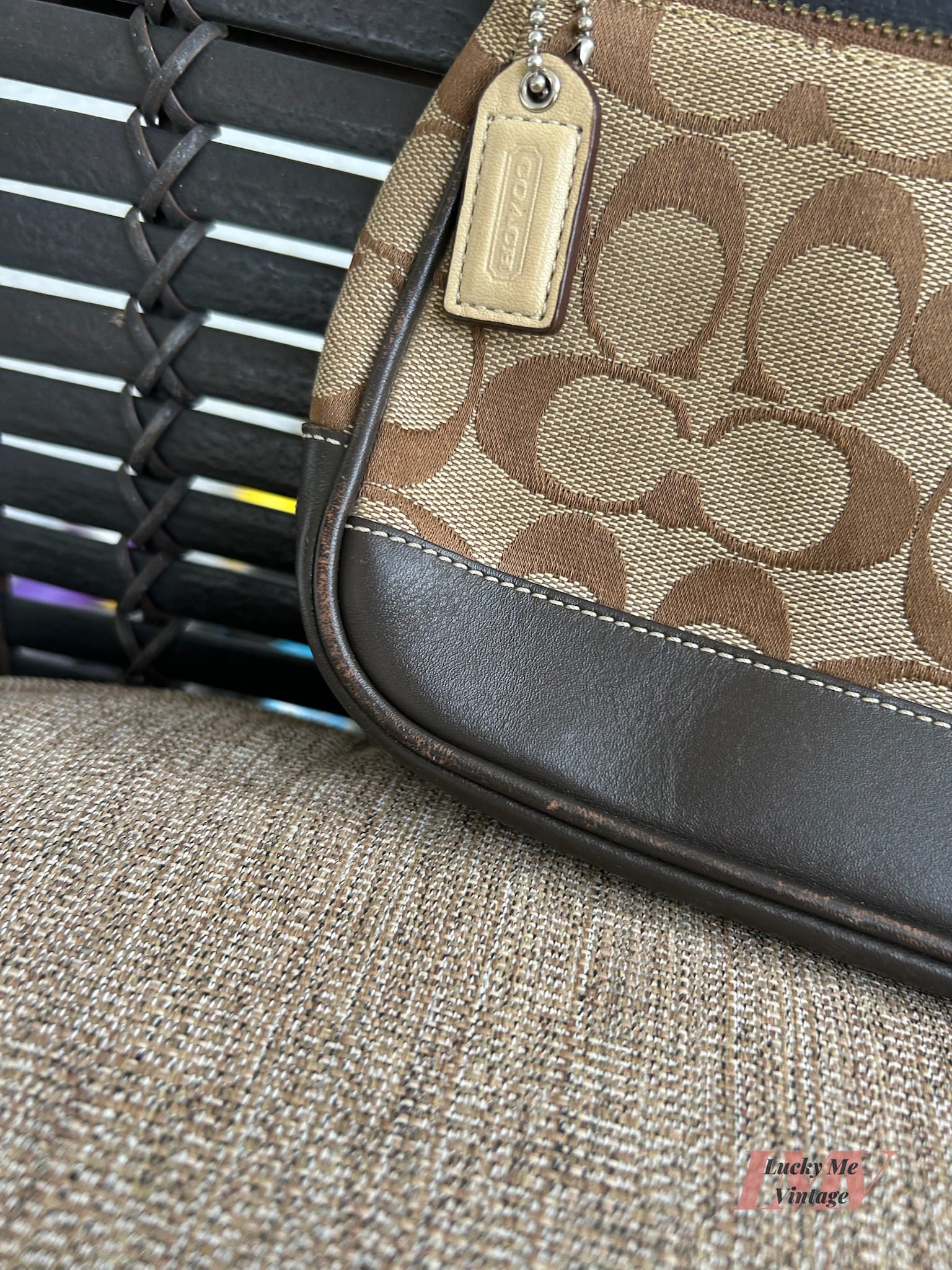 Vintage Coach brown and tan Demi Pouch