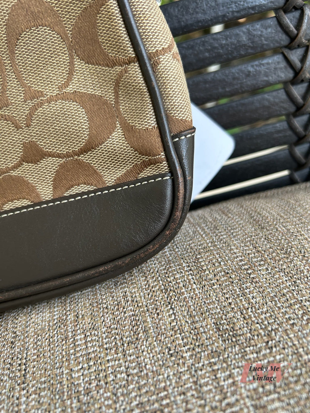 Vintage Coach brown and tan Demi Pouch
