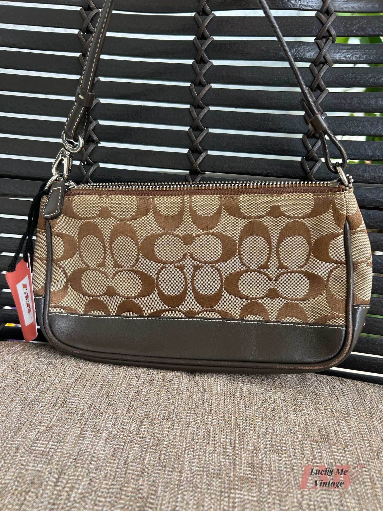 Vintage Coach brown and tan Demi Pouch