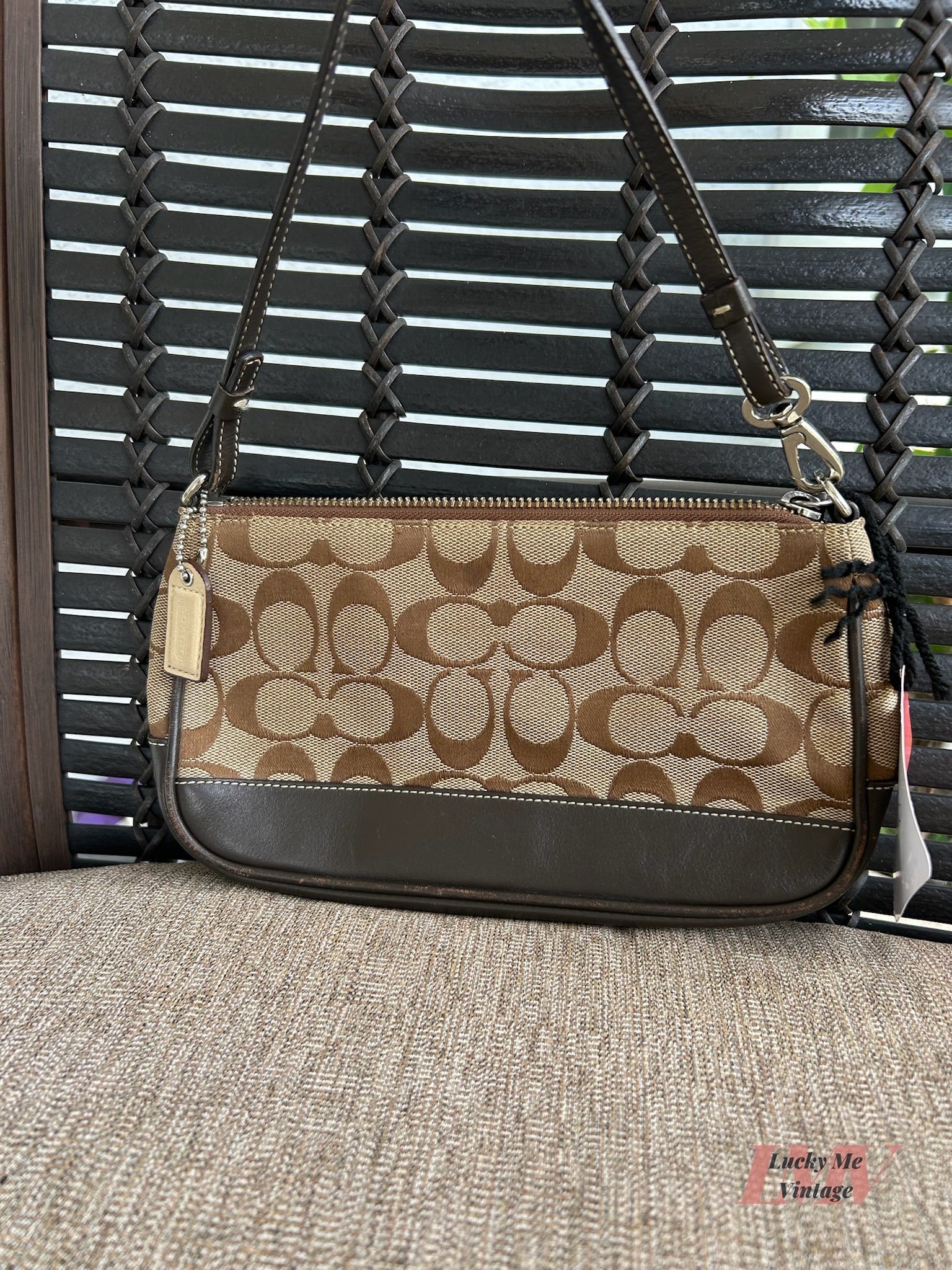 Vintage Coach brown and tan Demi Pouch