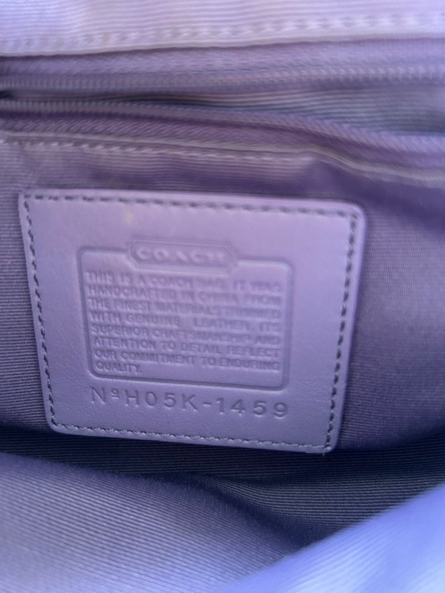 Coach Brown Tan and Purple Signature Crossbody Bag