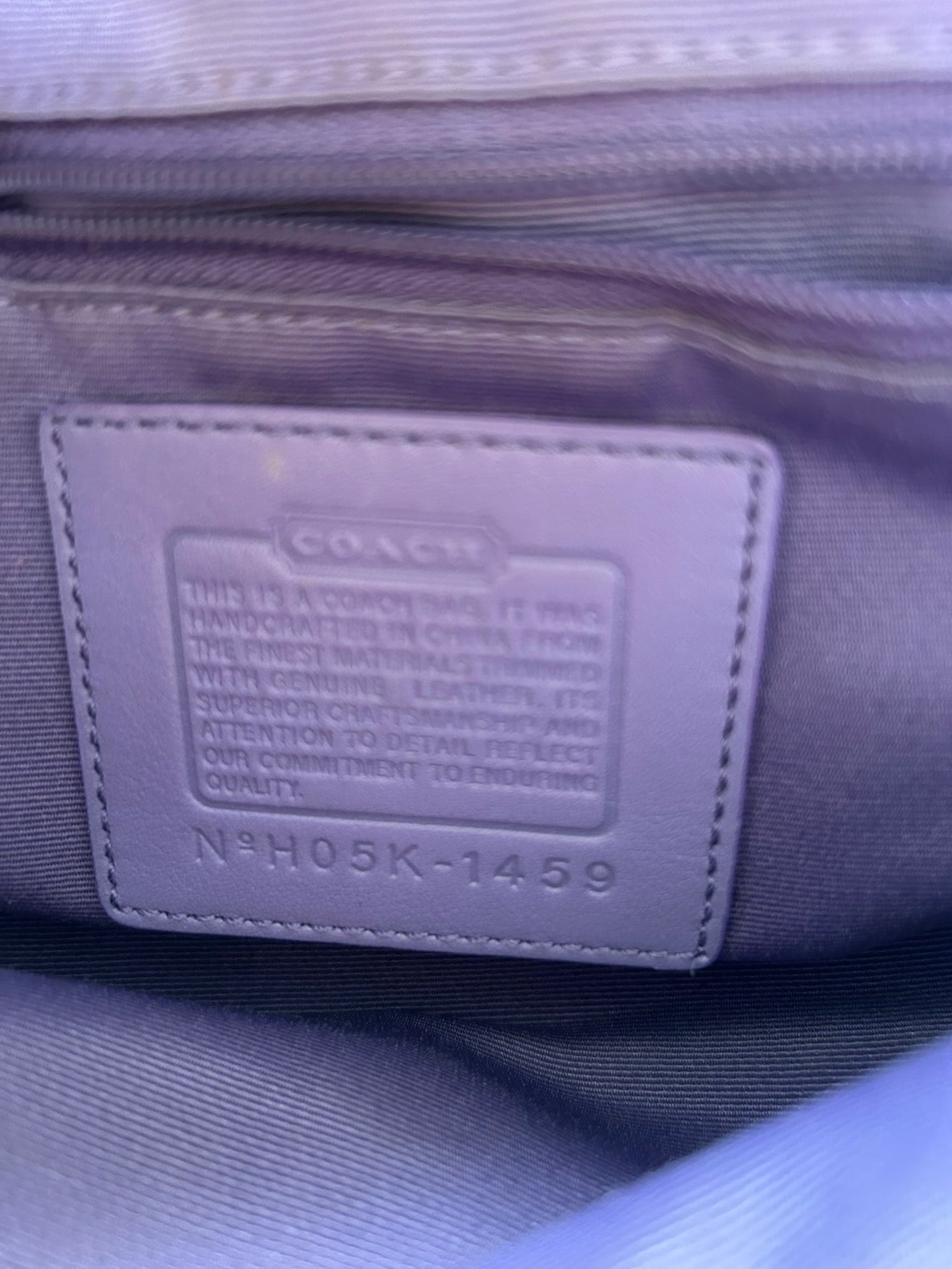 Coach Brown Tan and Purple Signature Crossbody Bag