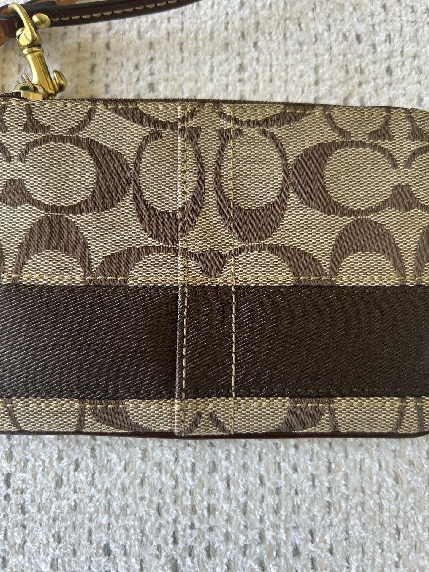 Coach Brown and Tan Wristlet