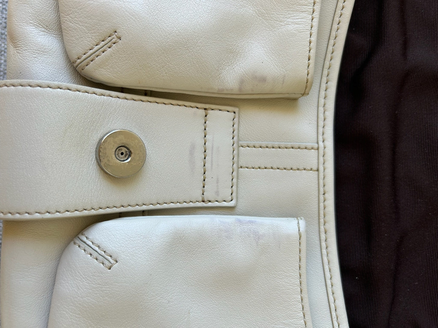 Coach 3653 Cream Leather Shoulder Bag