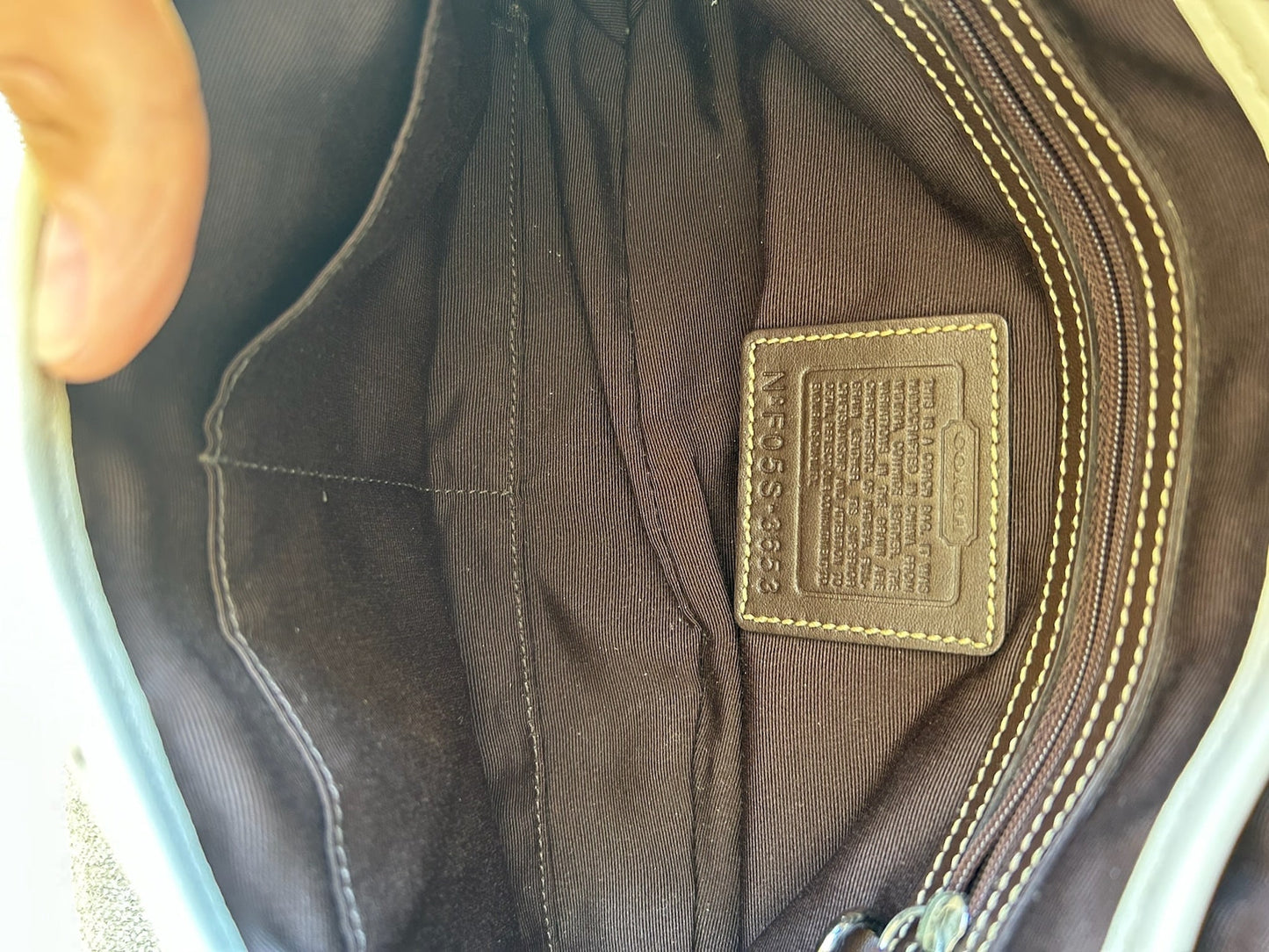Coach 3653 Cream Leather Shoulder Bag