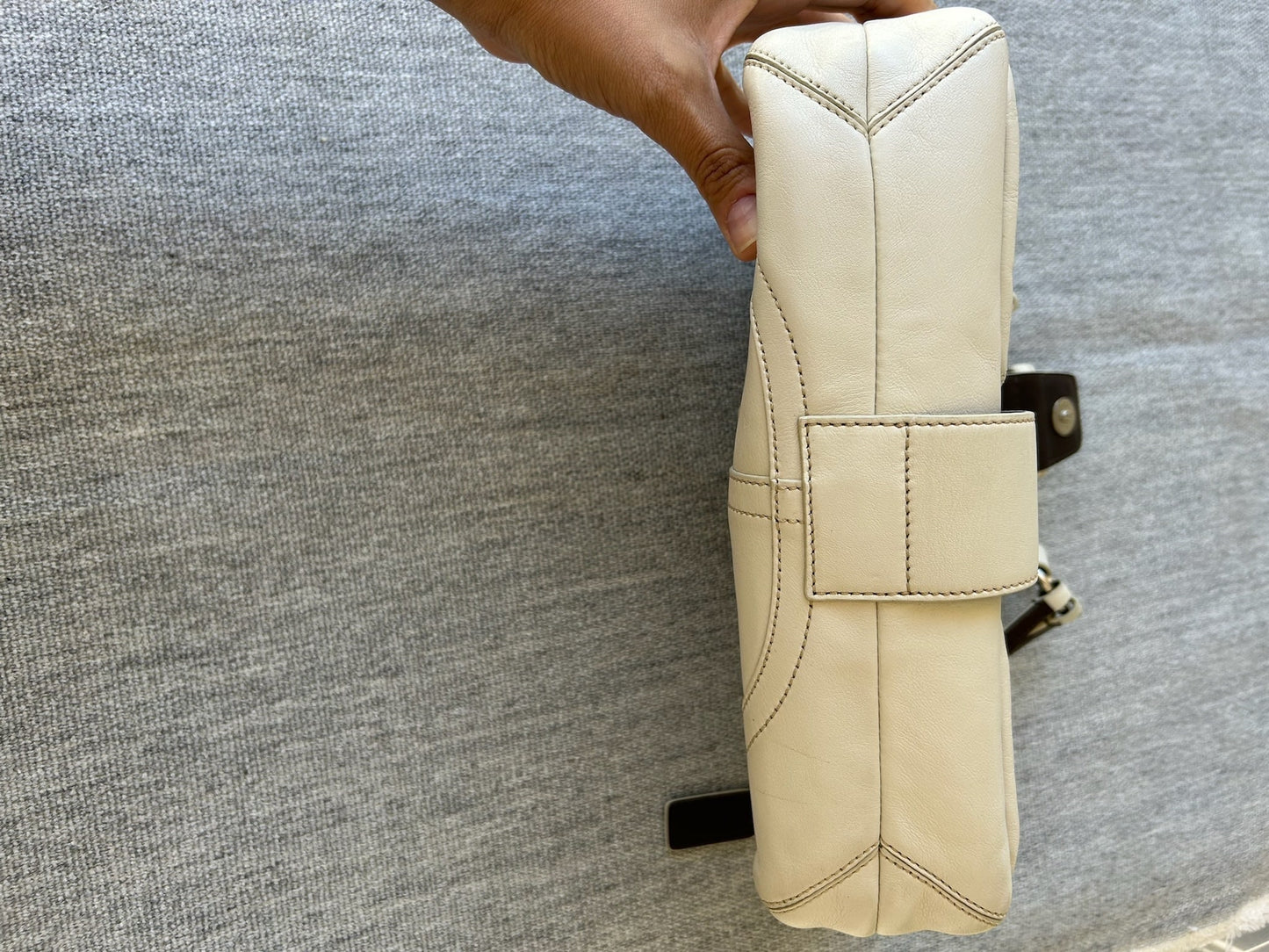 Coach 3653 Cream Leather Shoulder Bag