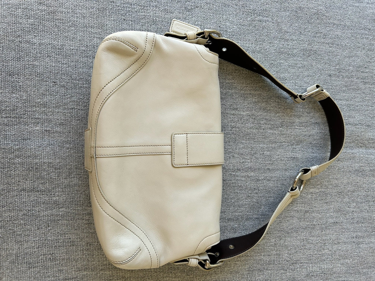 Coach 3653 Cream Leather Shoulder Bag