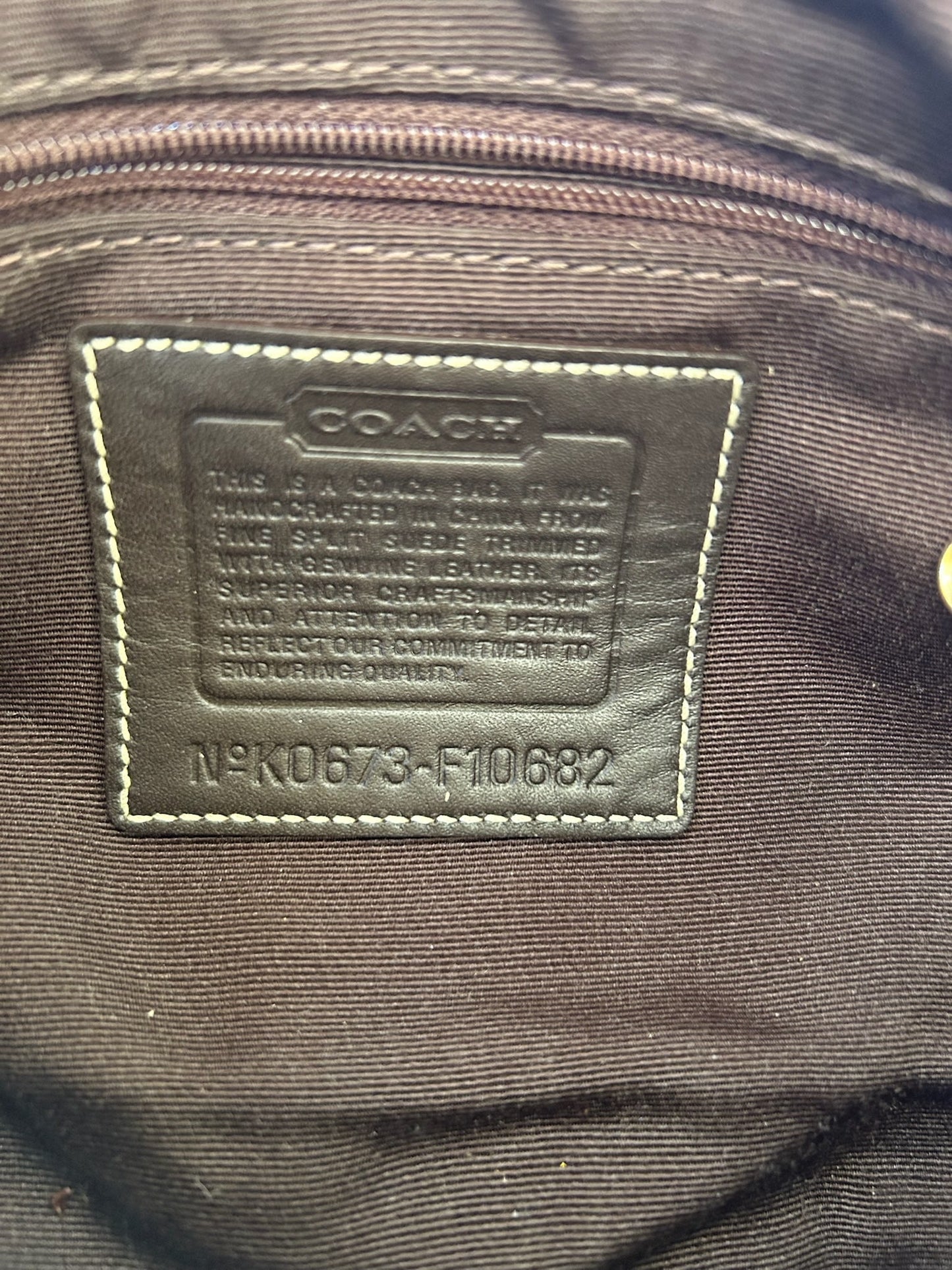 Coach F10682 Tan Suede Hobo Women's Bag