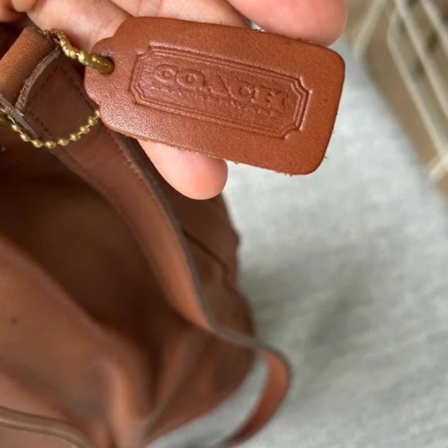 Coach Brown Leather Bucket Bag Nicholas style 4905