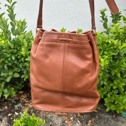 Coach Brown Leather Bucket Bag Nicholas style 4905