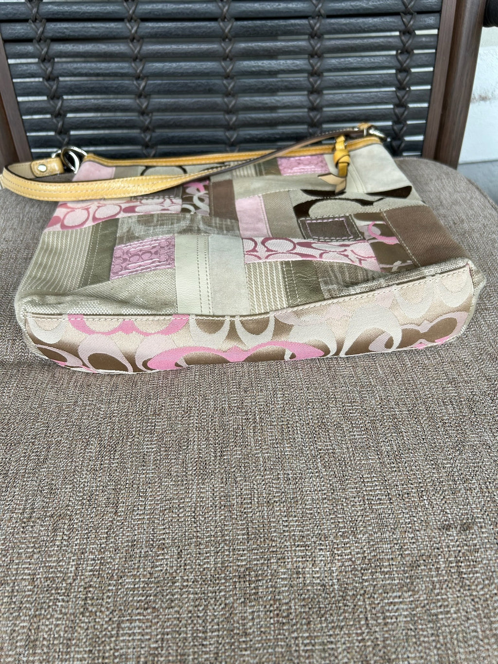 Coach pink patchwork shoulder bag (style F13723)