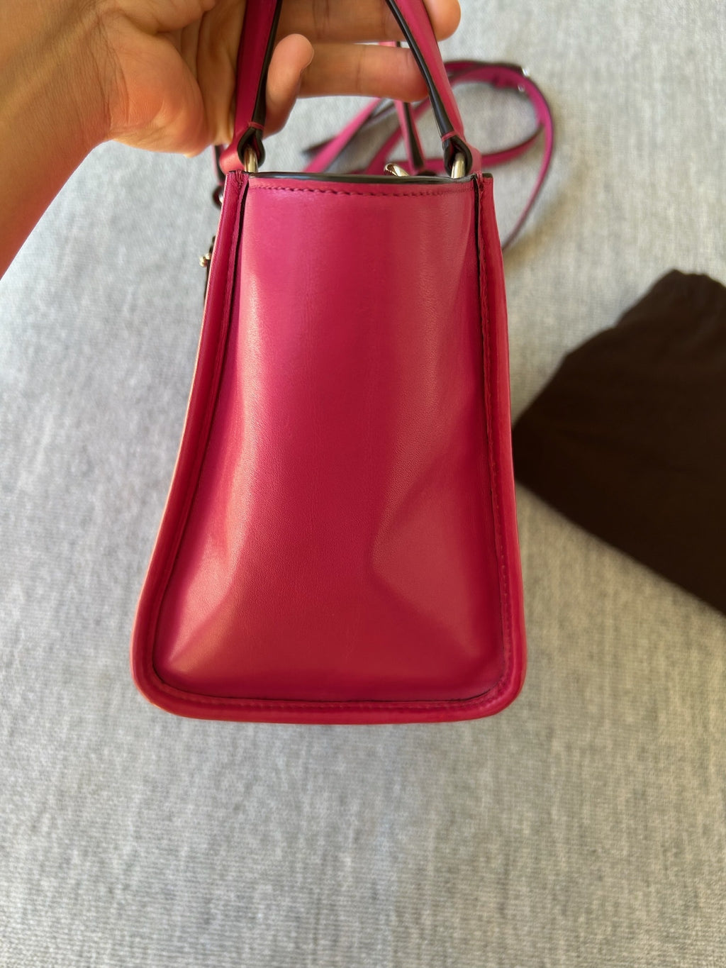 Coach Pink Leather Women's hand Bag with cross strap