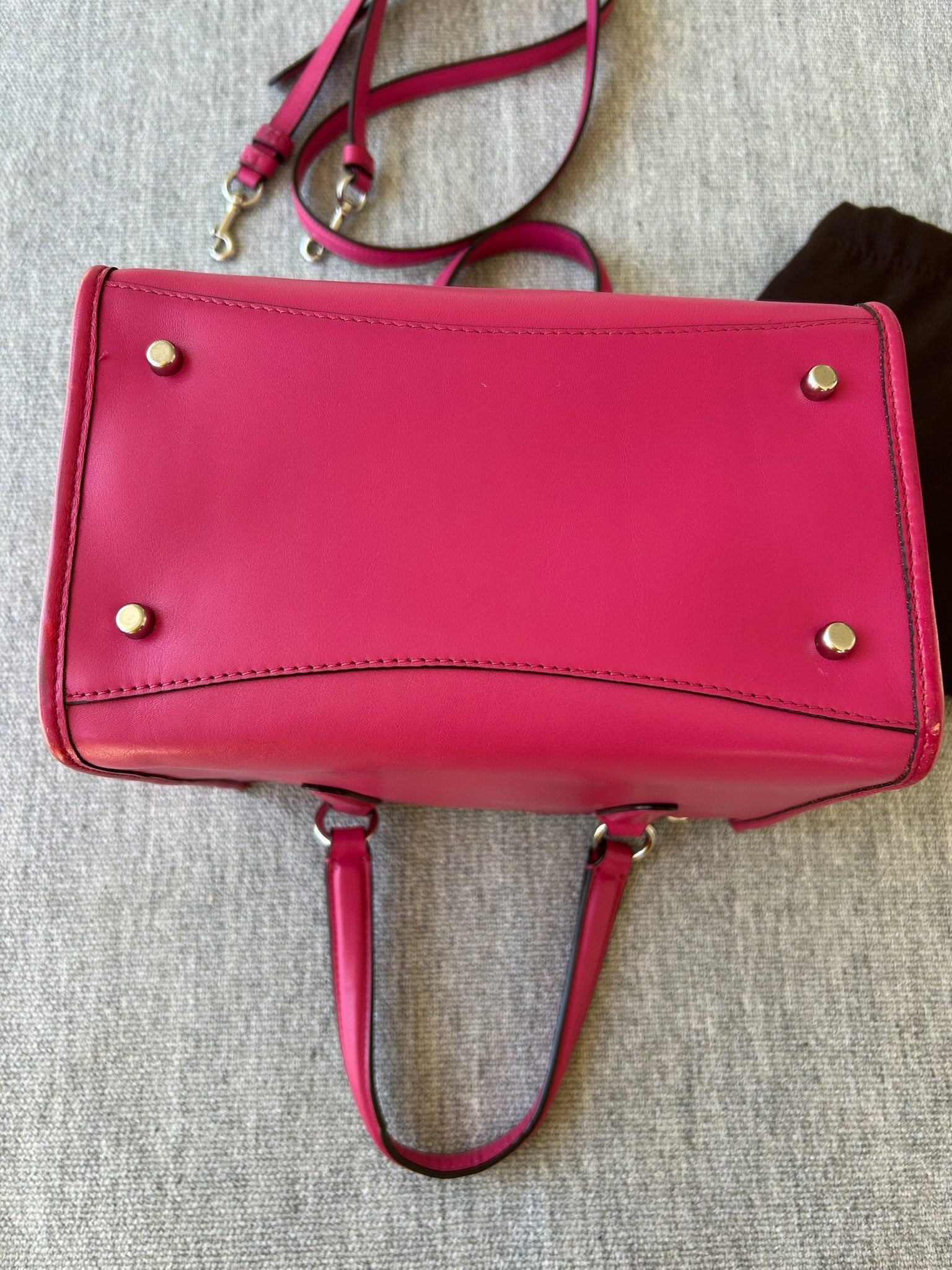 Coach Pink Leather Women's hand Bag with cross strap