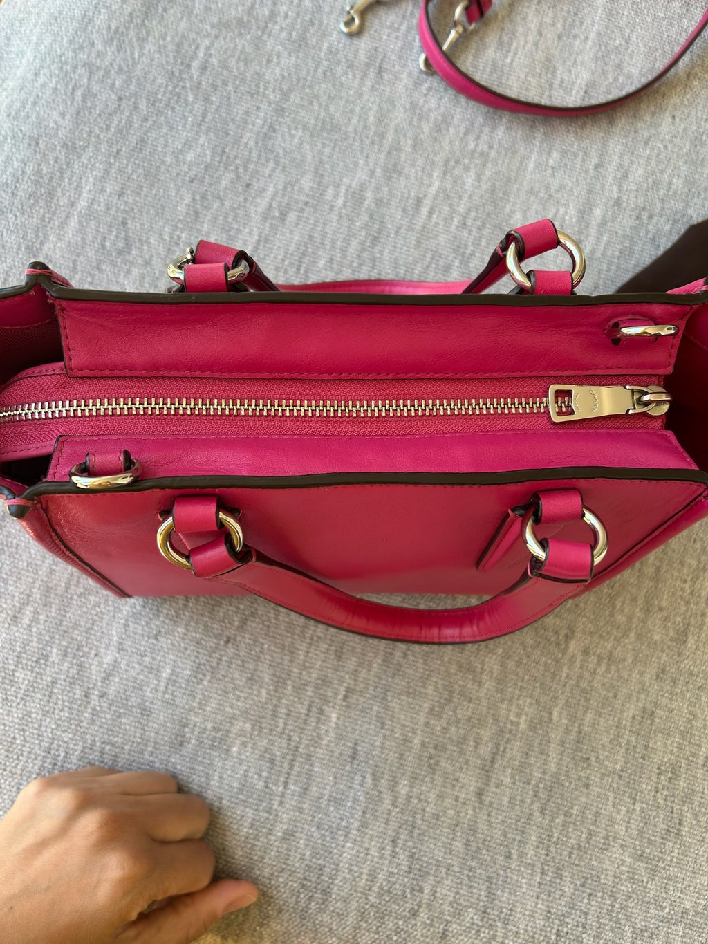 Coach Pink Leather Women's hand Bag with cross strap