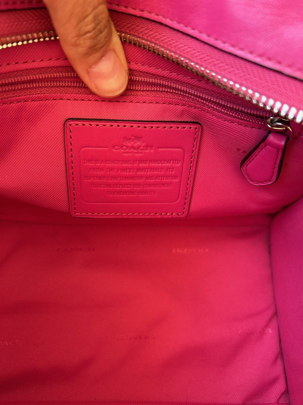 Coach Pink Leather Women's hand Bag with cross strap