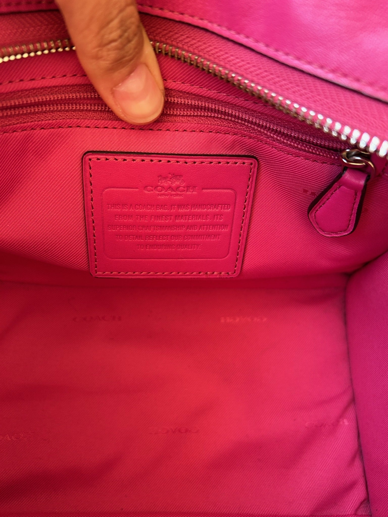 Coach Pink Leather Women's hand Bag with cross strap