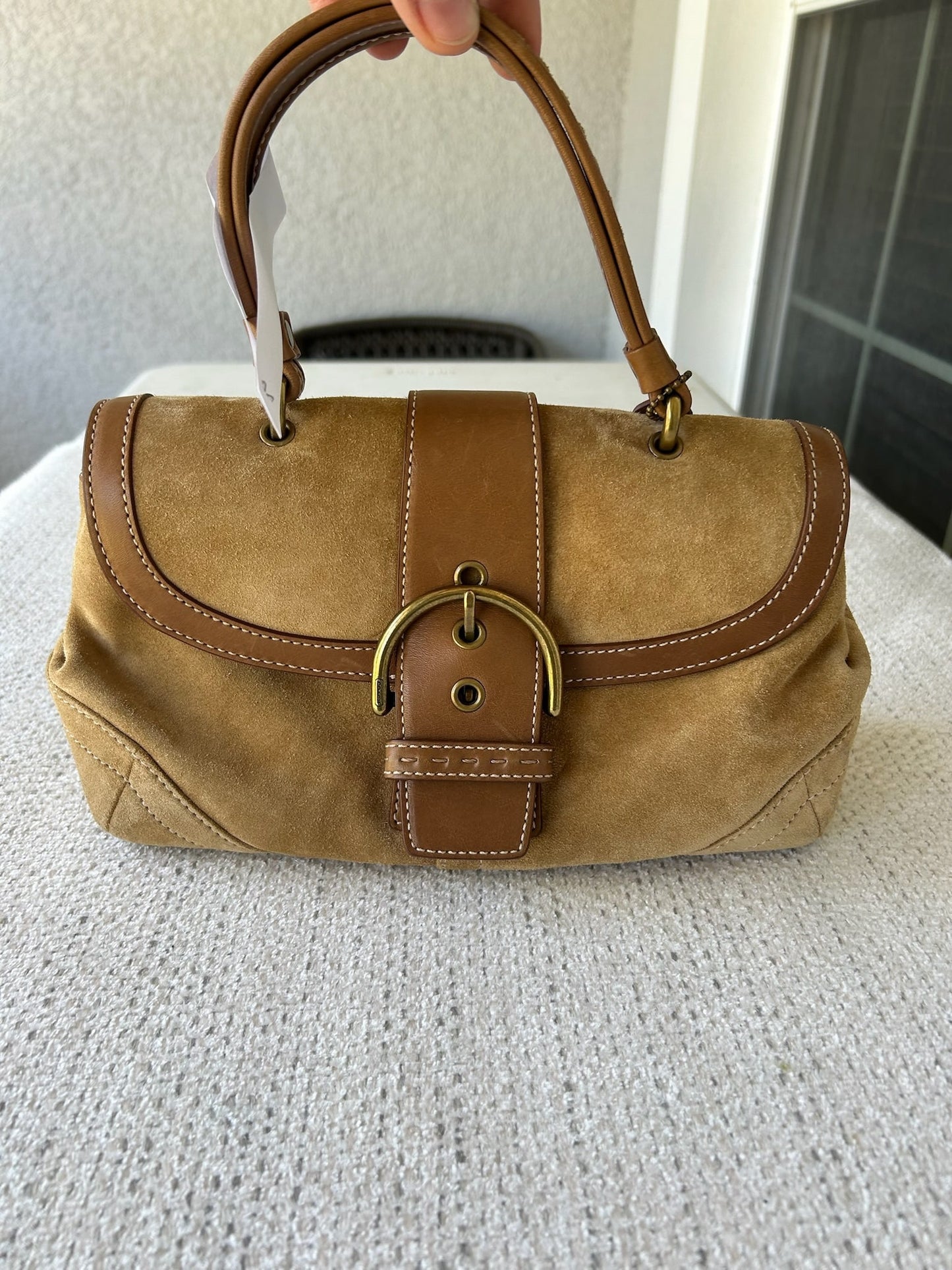 Coach Brown suede Leather Handbag