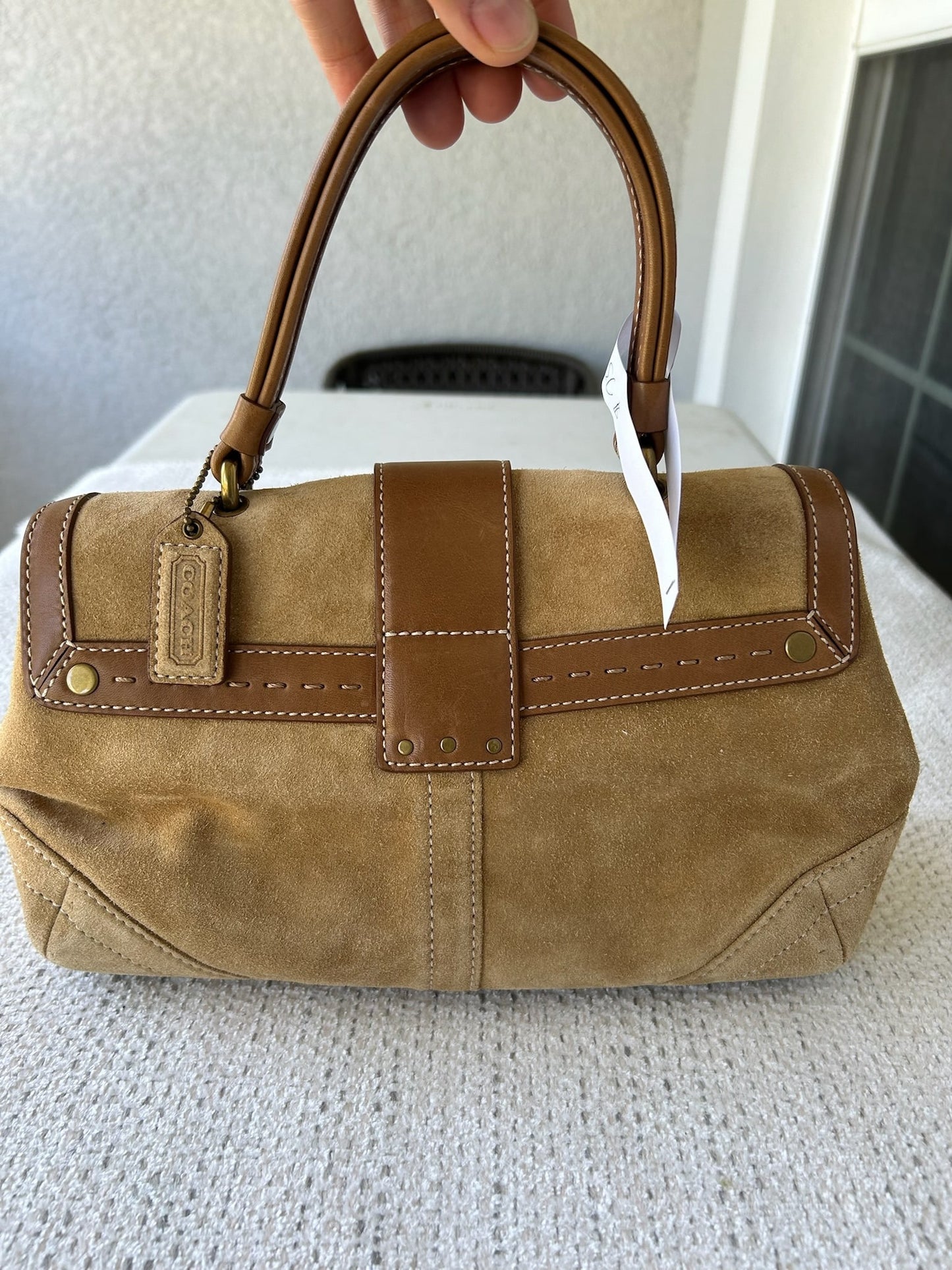 Coach Brown suede Leather Handbag