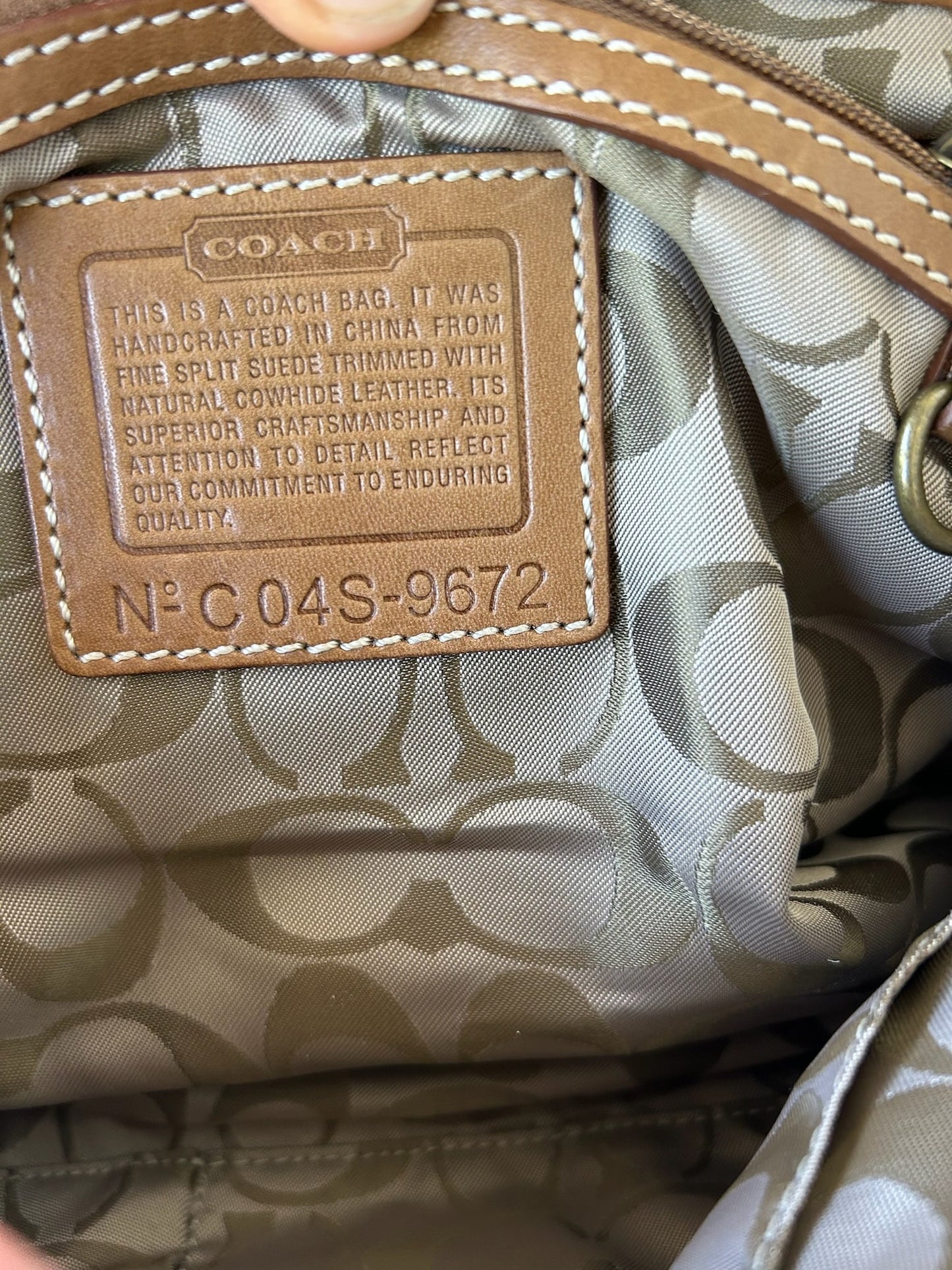 Coach Brown suede Leather Handbag