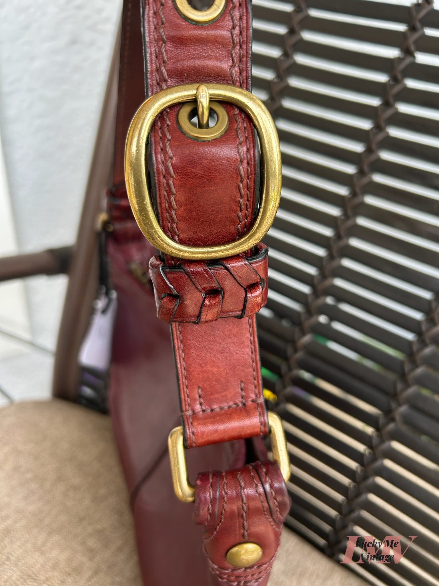 Vintage Coach burgundy Bleecker bag
