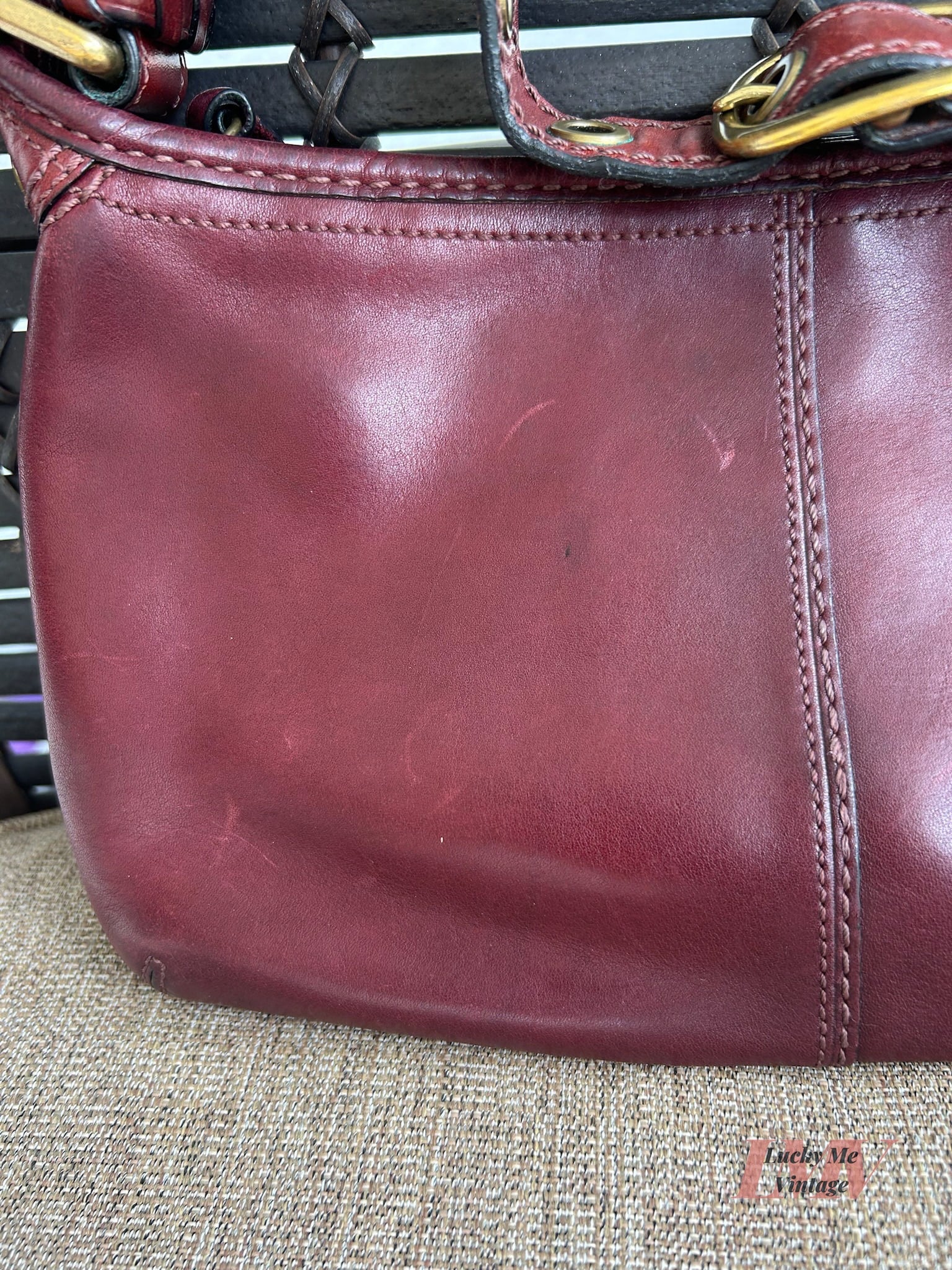 Vintage Coach burgundy Bleecker bag