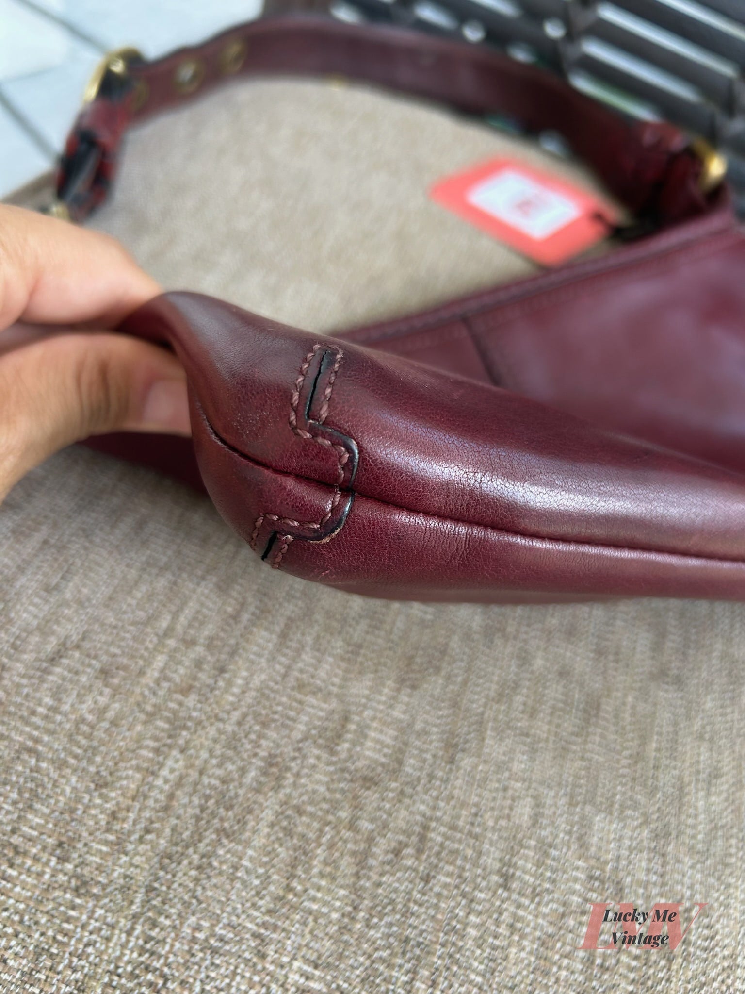 Vintage Coach burgundy Bleecker bag