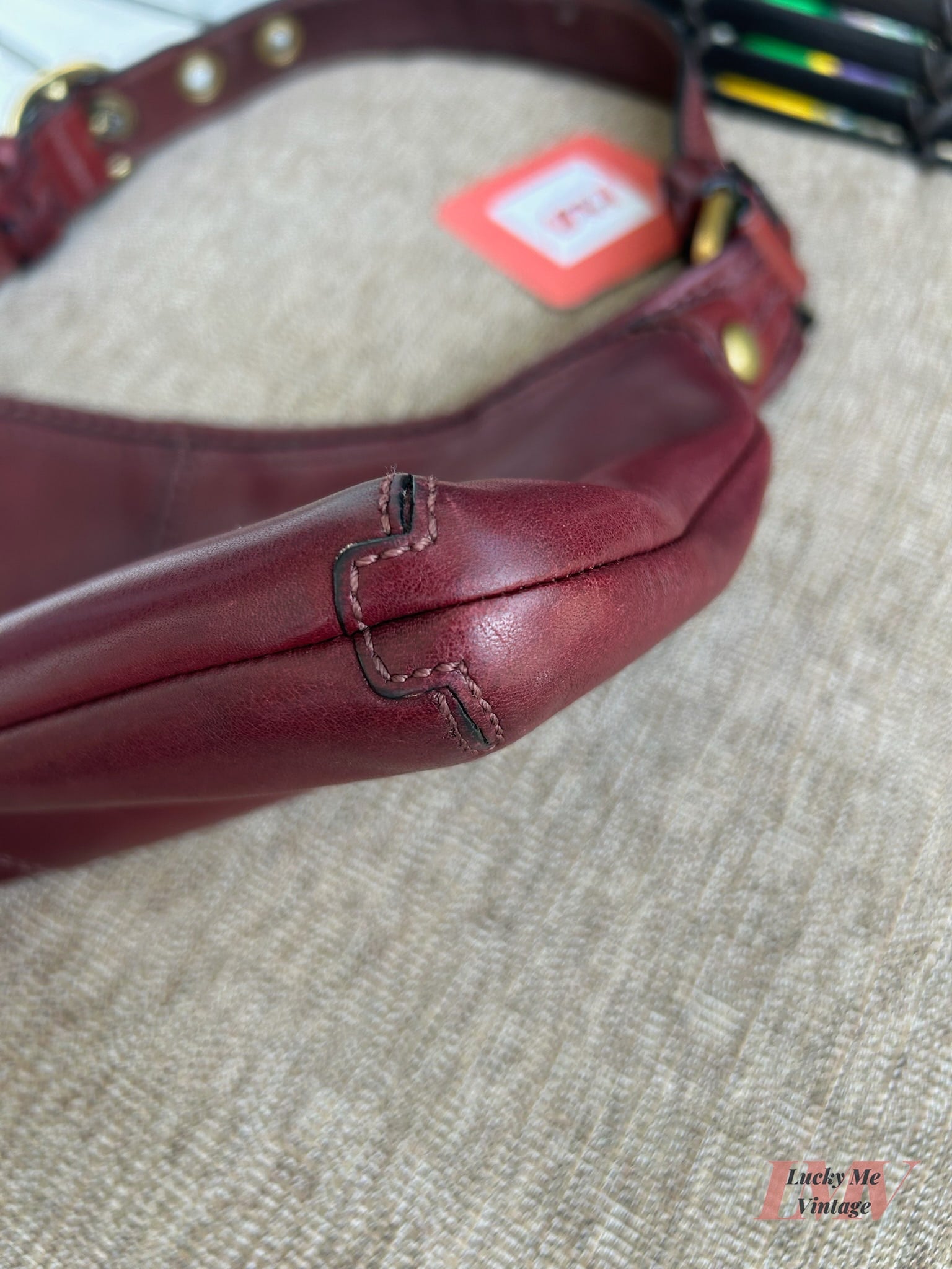 Vintage Coach burgundy Bleecker bag