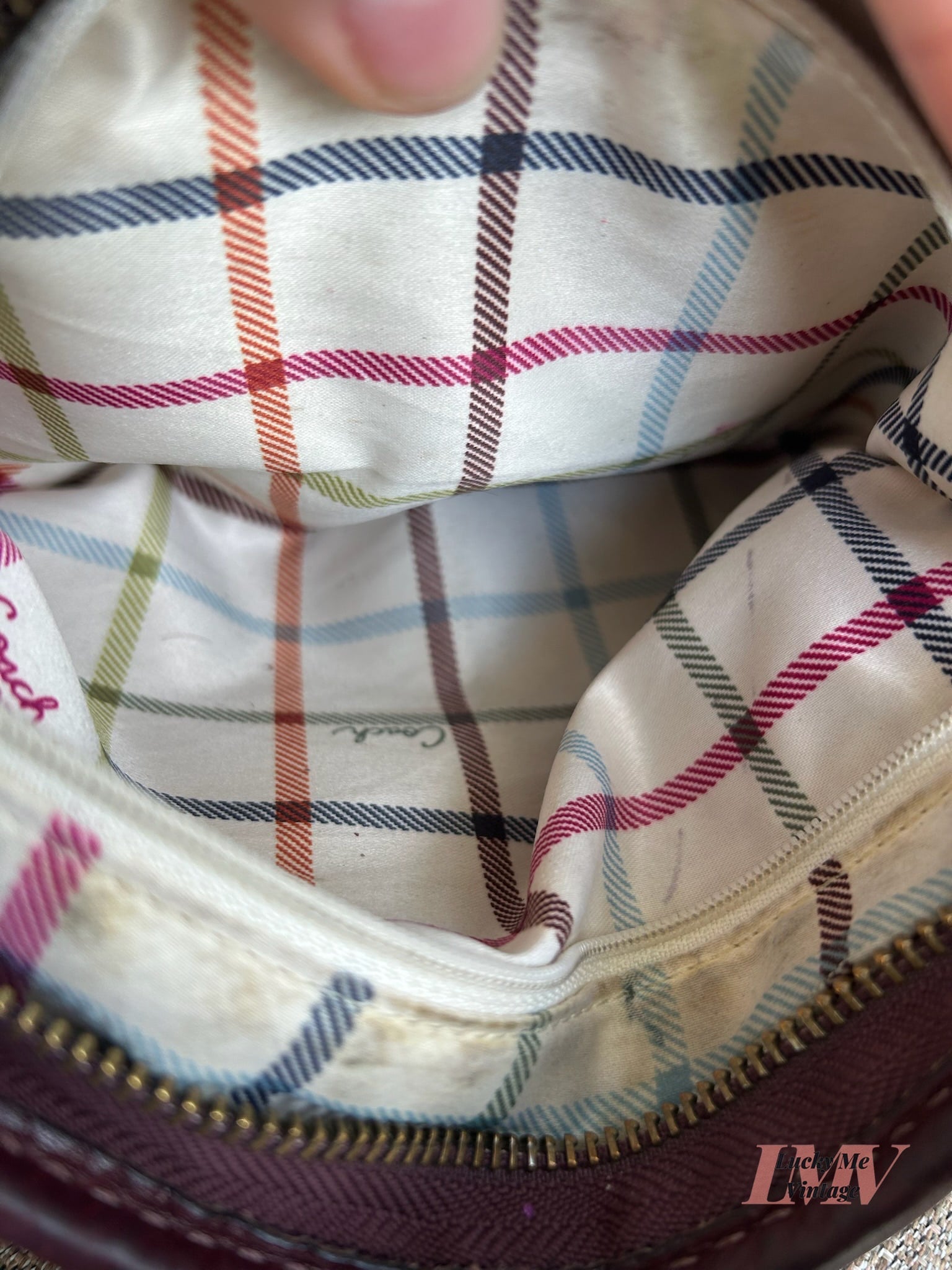 Vintage Coach burgundy Bleecker bag