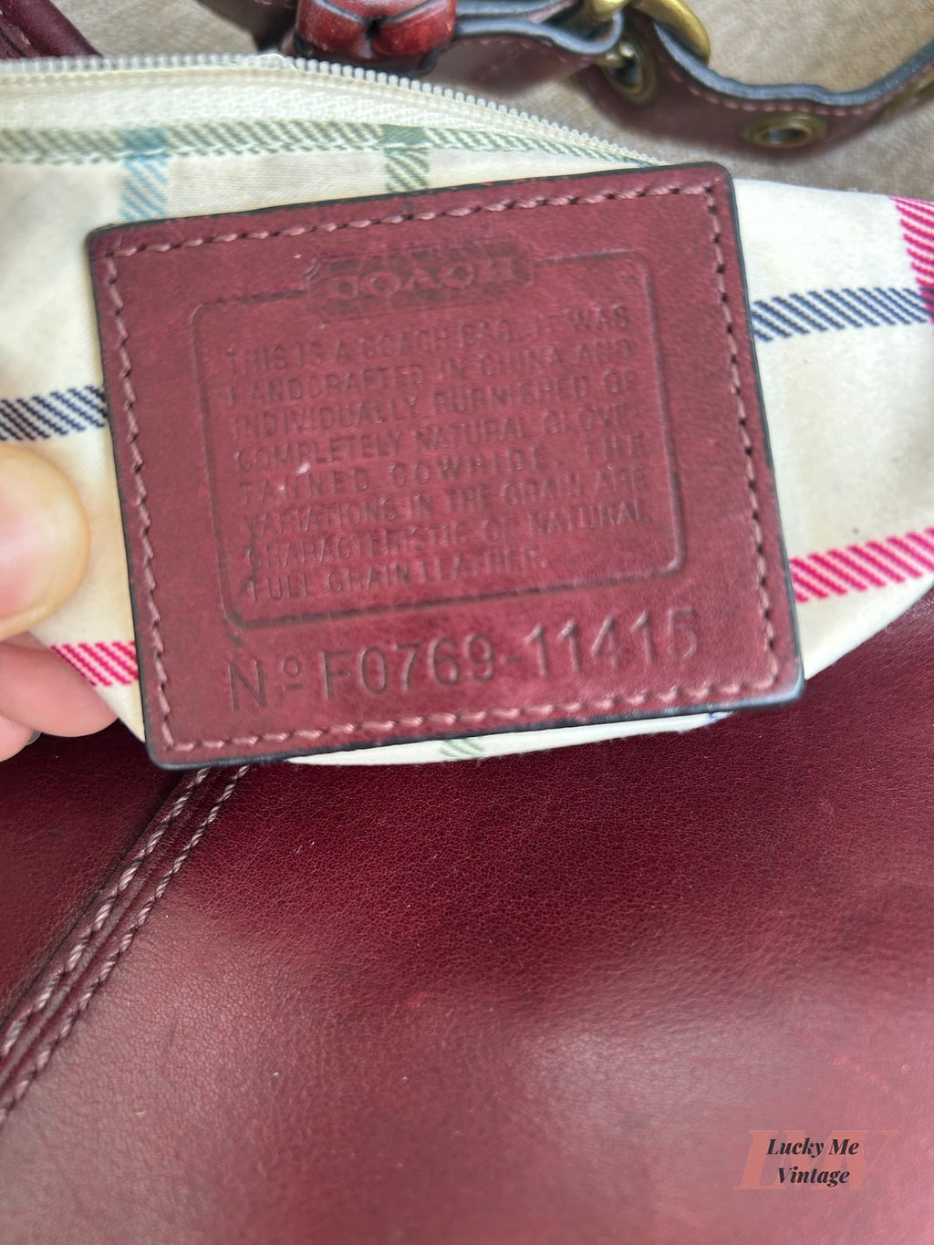 Vintage Coach burgundy Bleecker bag