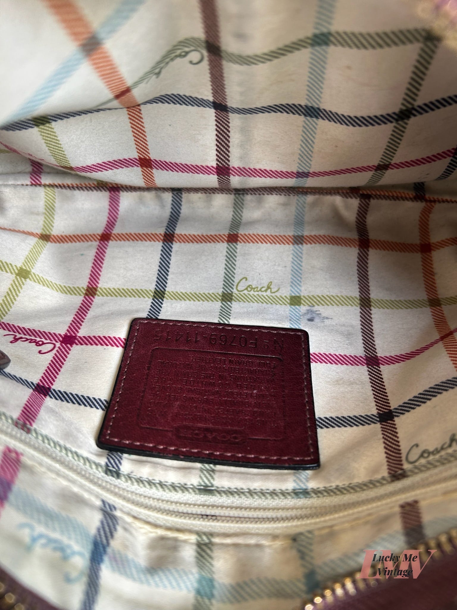 Vintage Coach burgundy Bleecker bag