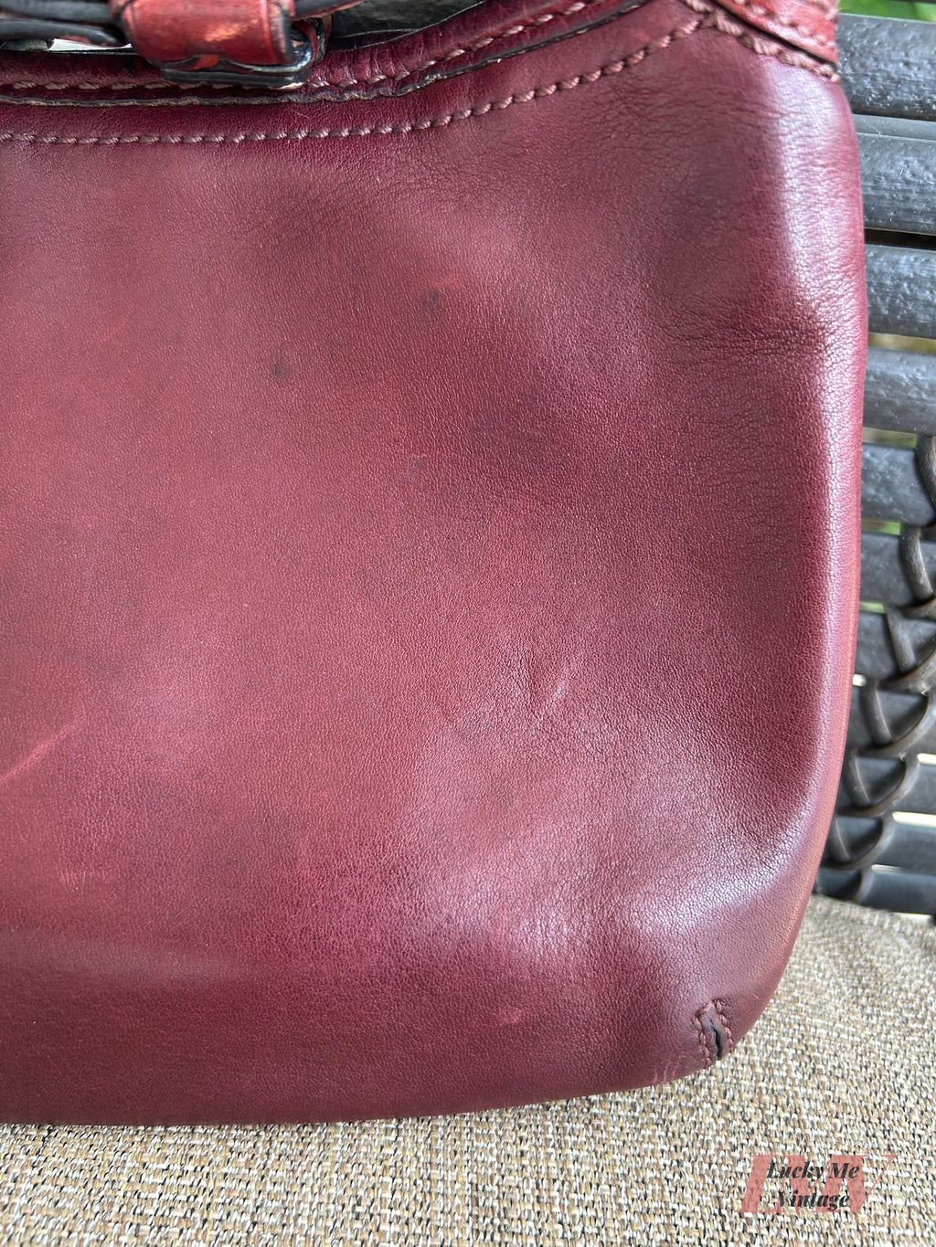 Vintage Coach burgundy Bleecker bag