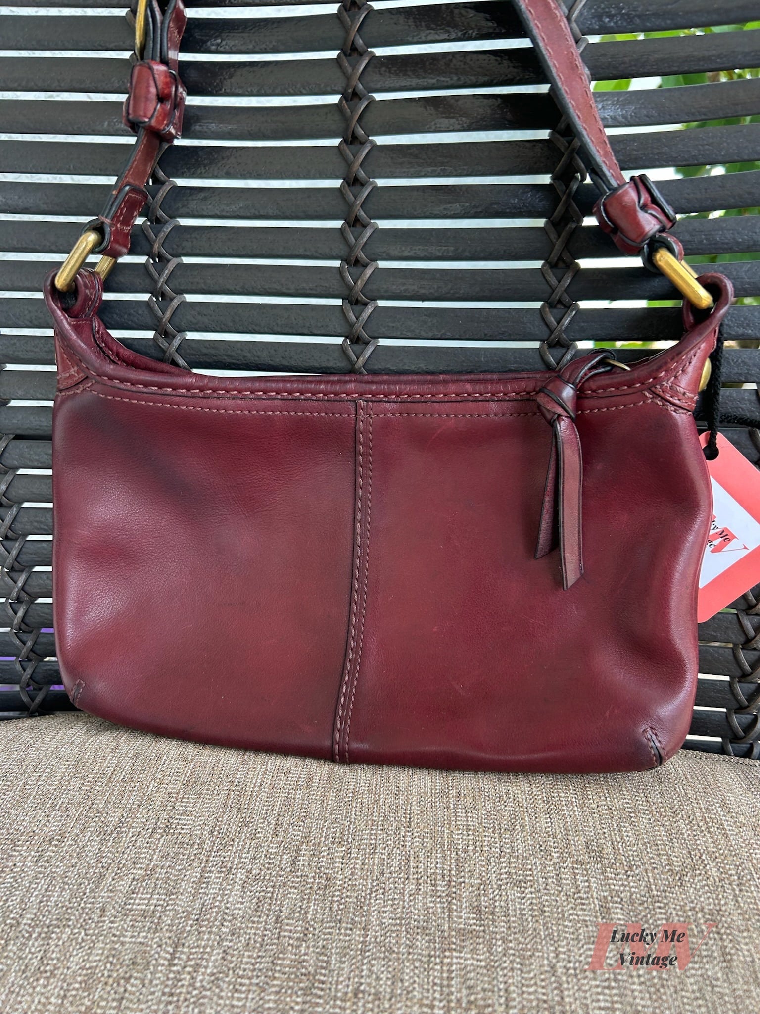 Vintage Coach burgundy Bleecker bag