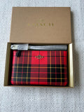Coach Red Plaid Wristlet