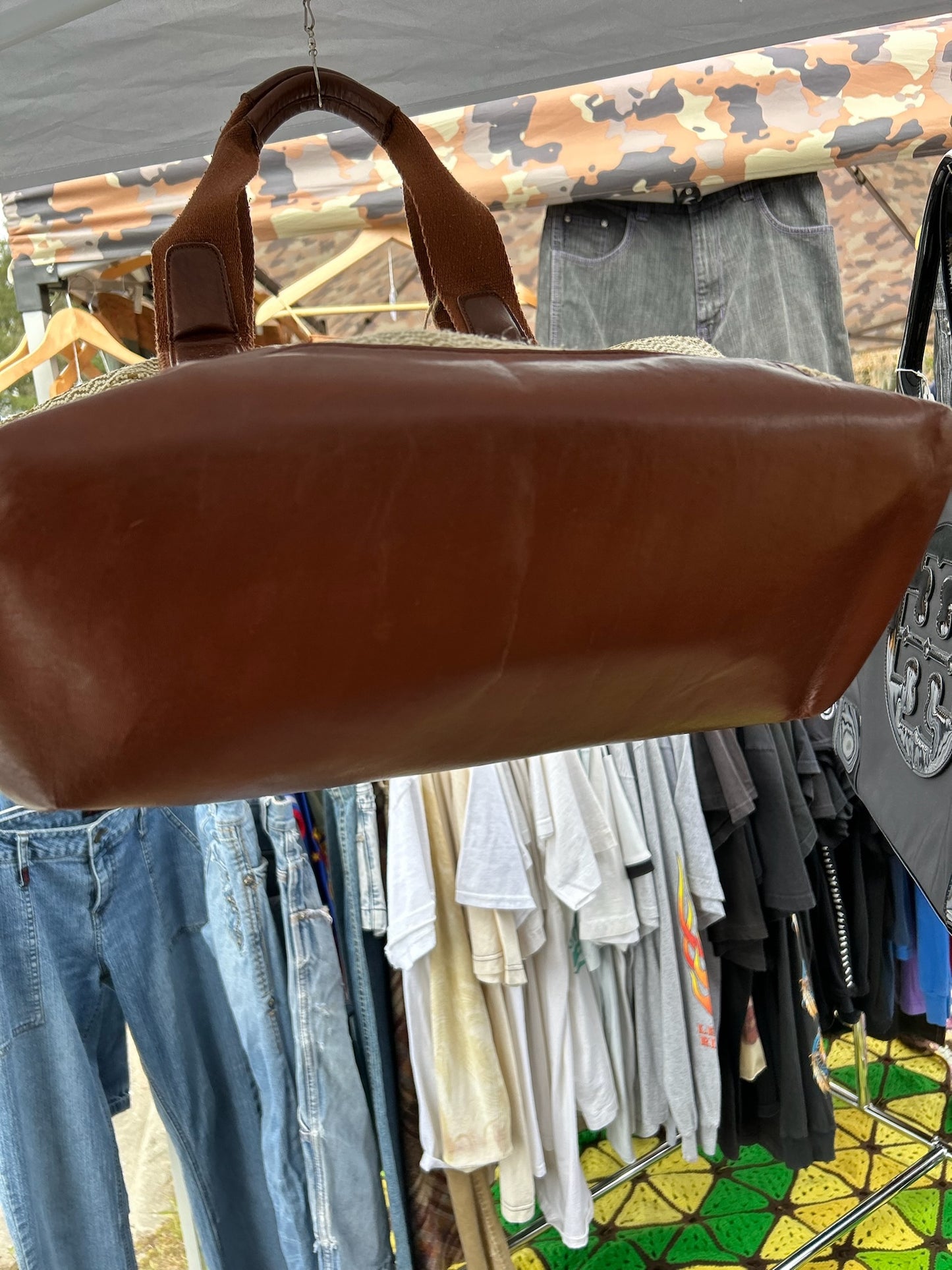 Vintage Tory Burch tan brown tote bag