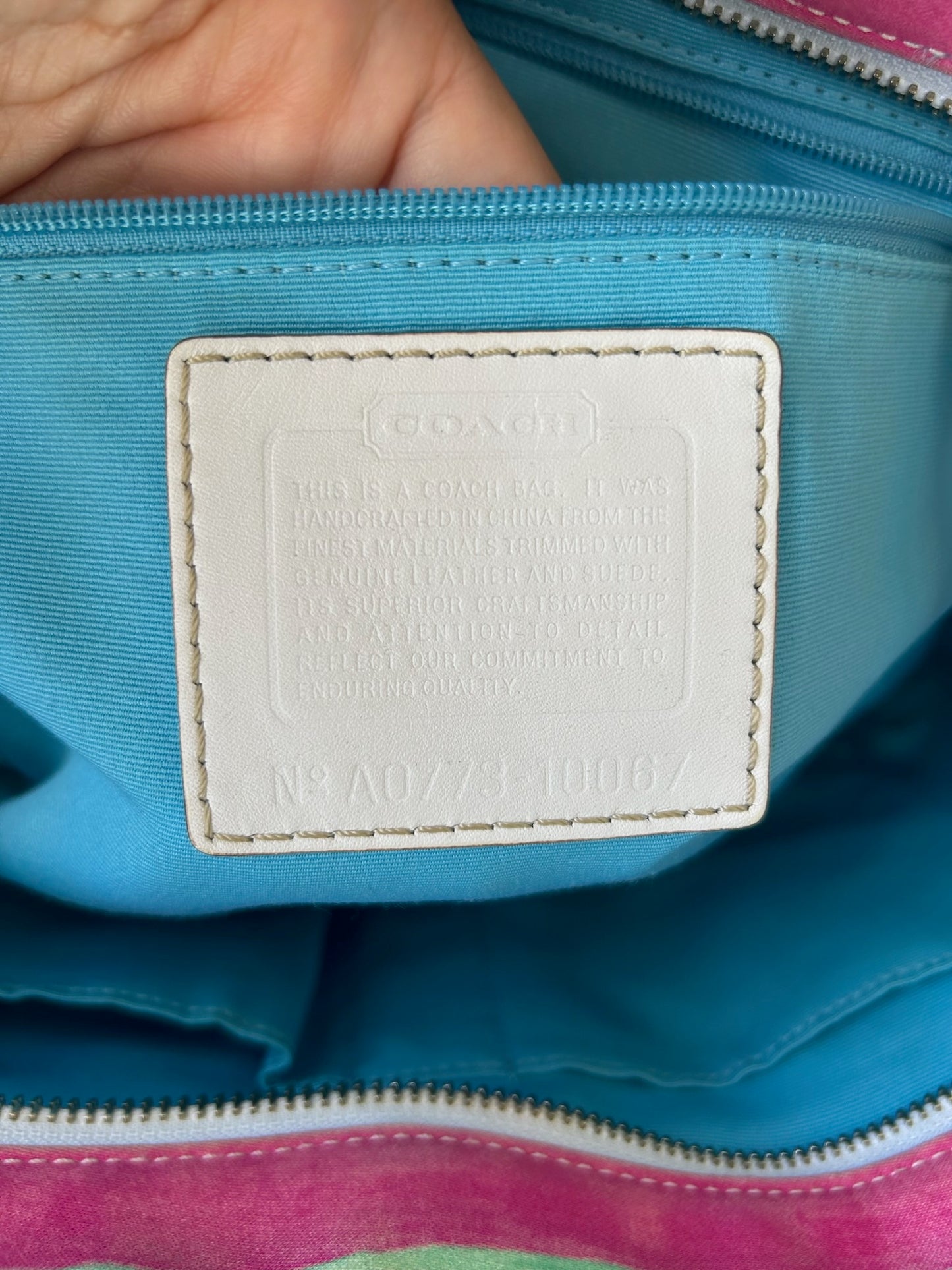 Coach watercolor tote bag with matching wristlet