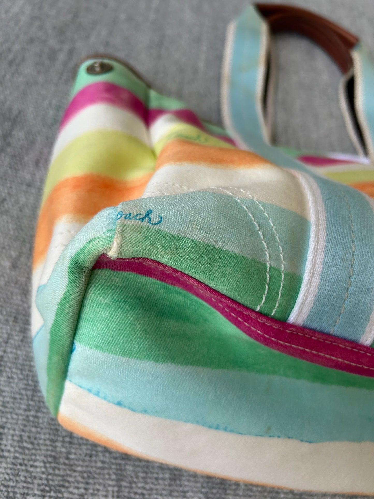 Coach watercolor tote bag with matching wristlet