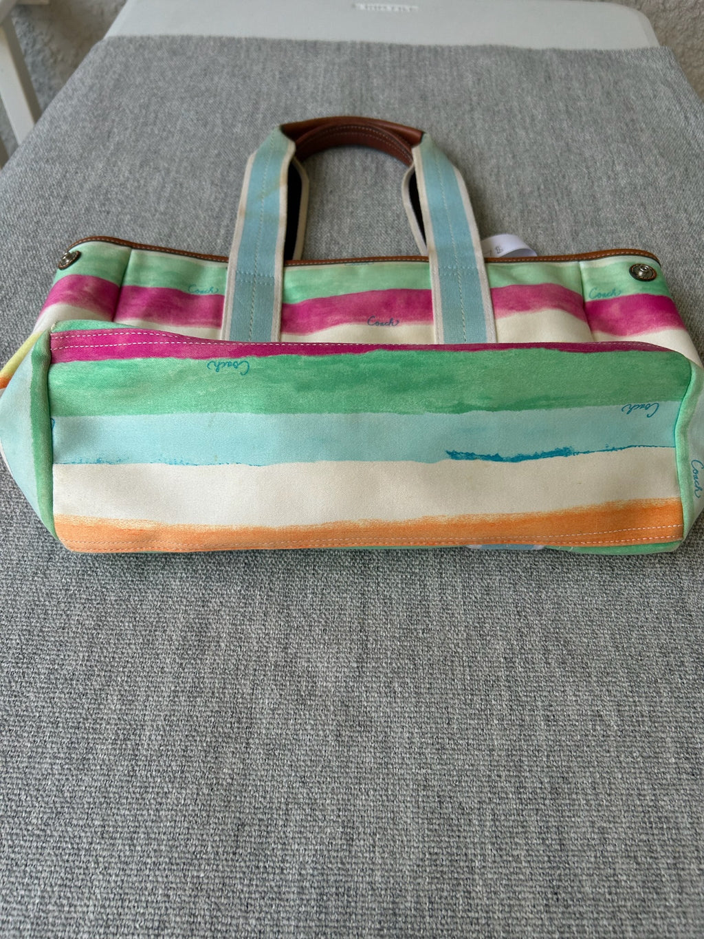 Coach watercolor tote bag with matching wristlet