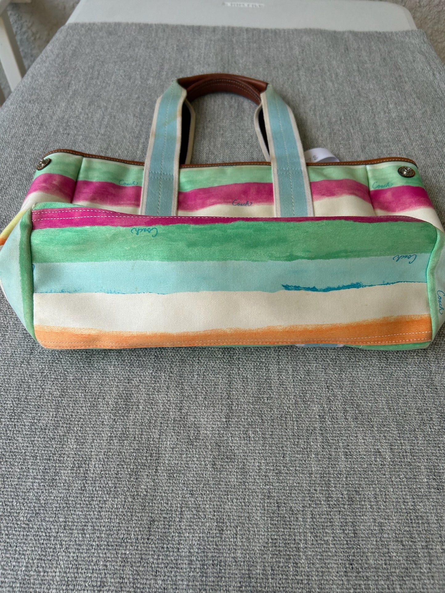 Coach watercolor tote bag with matching wristlet